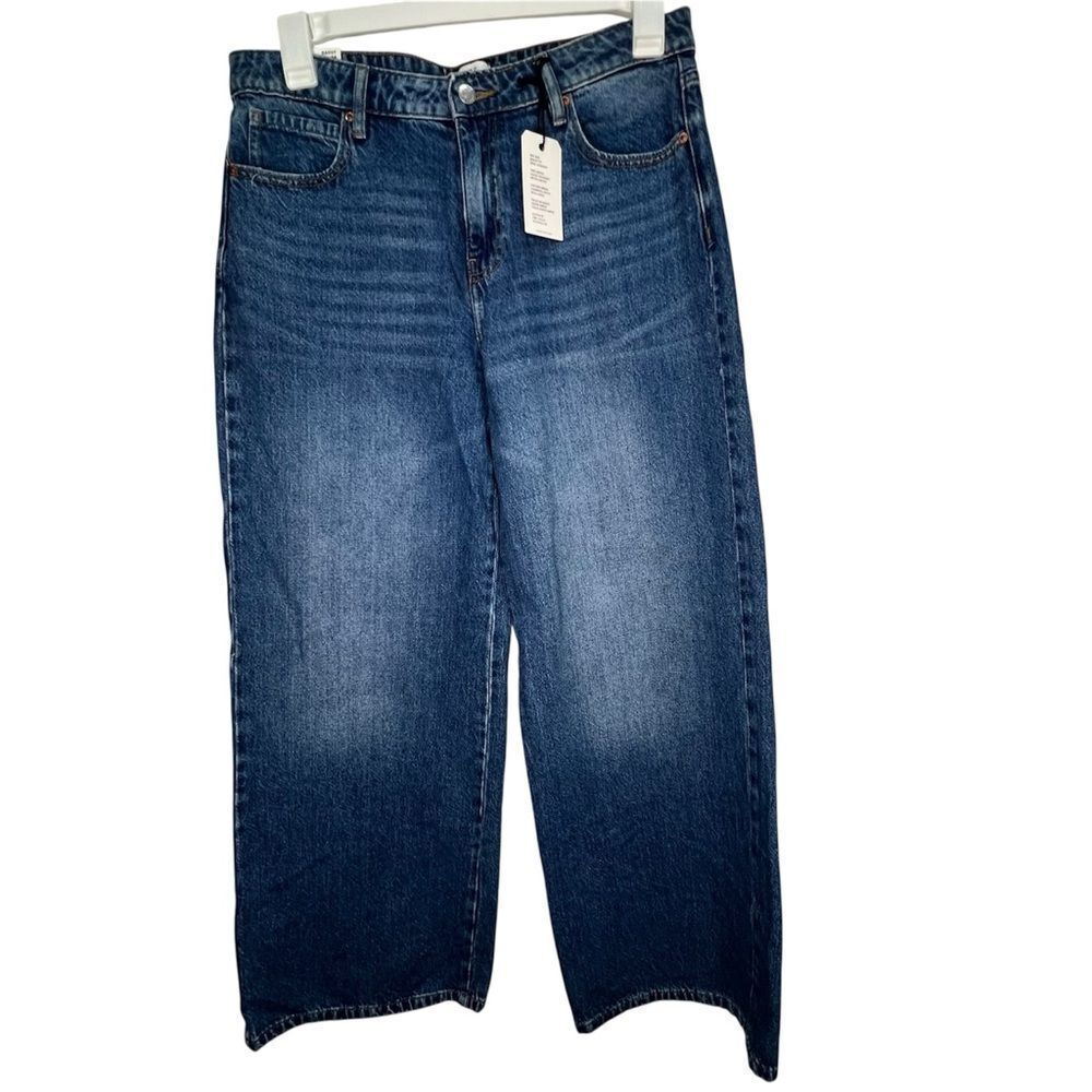 New Forever 21 Dark Blue Baggy High Rise Wide Straight Leg Women’s Jeans Sz 24